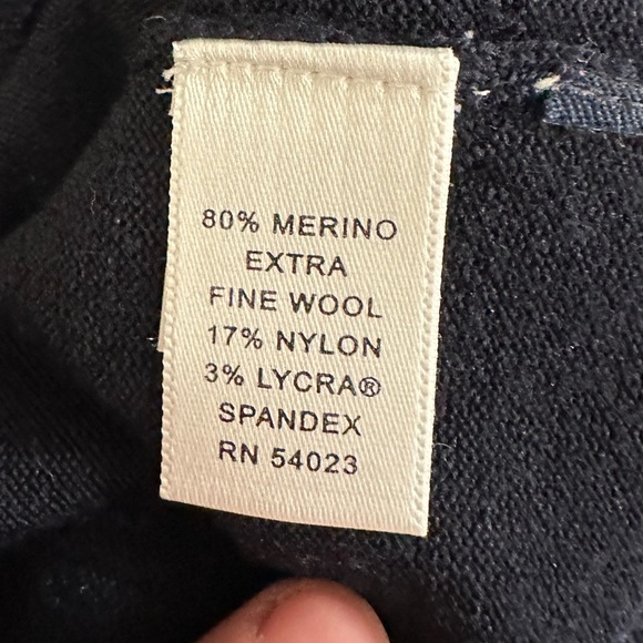 Banana Republic Navy Blue Extra Fine Italian Merino Wool Cardigan Sweater Medium - Picture 8 of 13